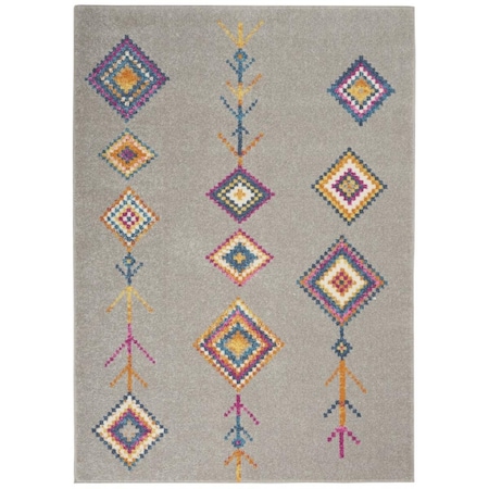 Palacedesigns 5 x 7 ft. Gray & Multi Color Geometric Area Rug PA3655115